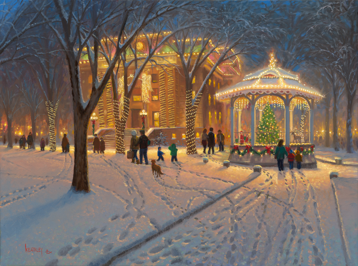 Christmas at the Courthouse by Mark Keathley Infinity Fine Art